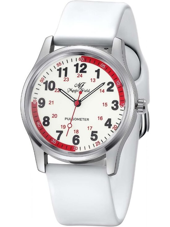 Accessories - Women's Silver White Red Easy to Read Military Time Waterproof Luminous Watch